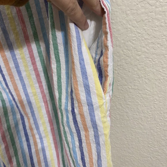 Talbots Womens Dress Size 10 Linen Blend Sleeveless Midi Stripes Multicolor - Picture 8 of 8